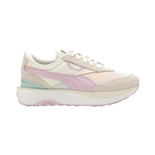 PUMA Cruise Rider Summer Daze Lace Up  Womens Off White, Purple Sneakers Casual