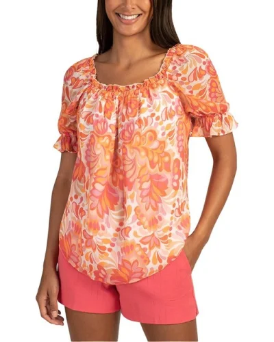 Trina Turk Sophia 2 Silk-Blend Top Women's Size XS