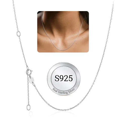 Silvora 925 Sterling Silver Chain Necklace for Women, 1.1mm Thin Chain for Pendants 16-24 Inches