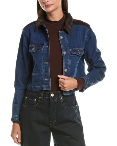 Current/Elliott Cropped Denim Jacket Women's
