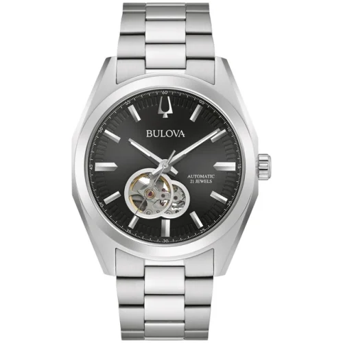 Bulova Men's Surveyor Automatic Open Aperture Silver-Tone Watch 42MM 96A270