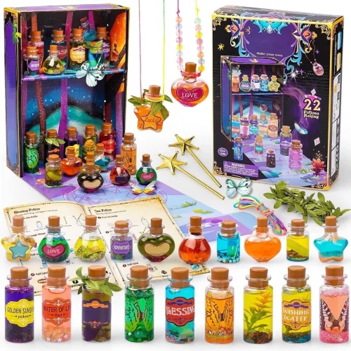 KiddiTouch Fairy Potion Kit for Kids, 22 Bottles Magic Potion Making Kit with Display Box