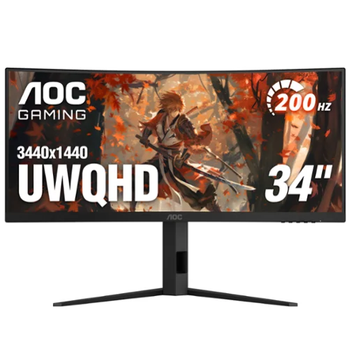 AOC CU34G4HV 34-inch VA Panel Curved Gaming Monitor, LED, WQHD (3440x1440), 200Hz, 0.5ms, Freesync