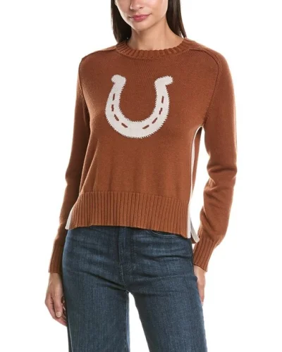 Hannah Rose Cashmere-Blend Horseshoe Sweater Women's