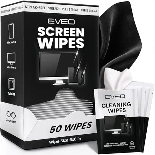 150 Pack EVEO Screen Wipes - Electronic Wipes for Computer, Laptop, Phone, Monitor and Lens