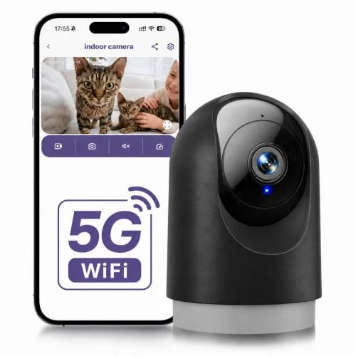 YOTON 2K Indoor Camera, 5G Wi-Fi Baby Monitor and Pet Camera with Motion Tracking and Two-Way Audio