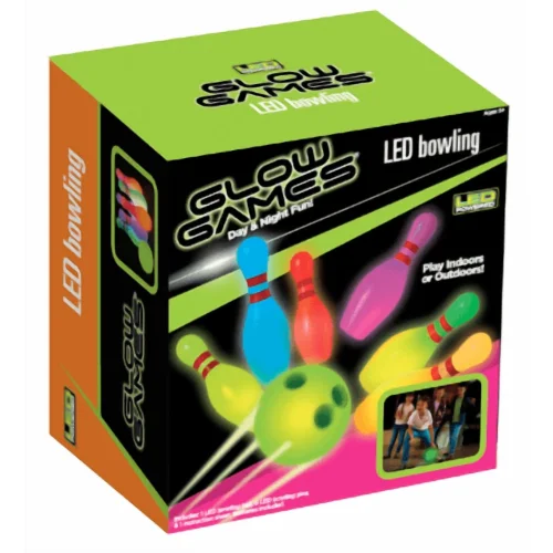 Glow Games LED Bowling Set with Light-Up Color-Changing Pins and Ball