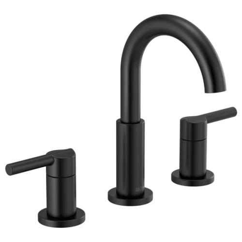 Delta Nicoli Widespread Bathroom Sink Faucet in Matte Black - Certified Refurbished