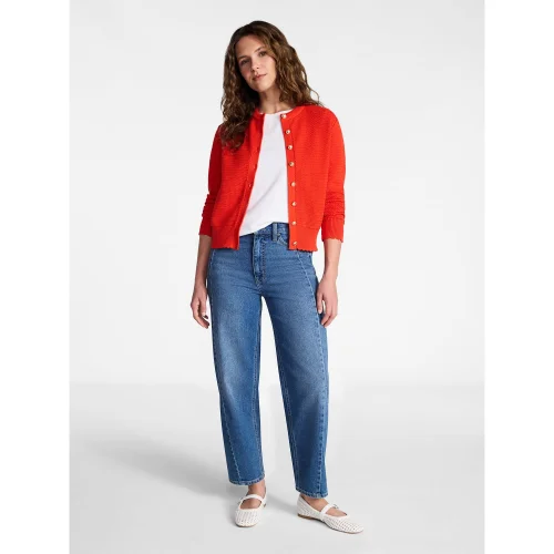 Time and Tru Women's Textured Knit Cardigan Sweater with Long Sleeves, Available in Sizes XS-XXXL