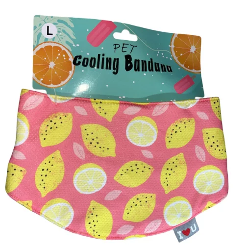 Citrus PET COOLING BANDANA - LG 16-18" Neck Size Adjustible - KEEPS DOG COOL 16z