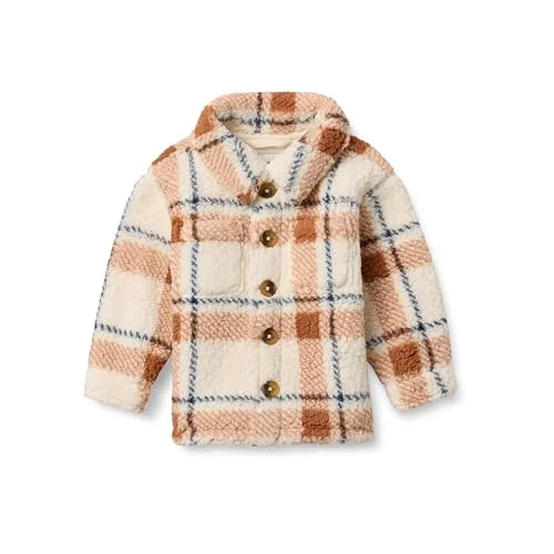 Amazon Essentials x Sofia Grainge Unisex Toddlers' Sherpa Overshirt Button-Front Jacket, 3T