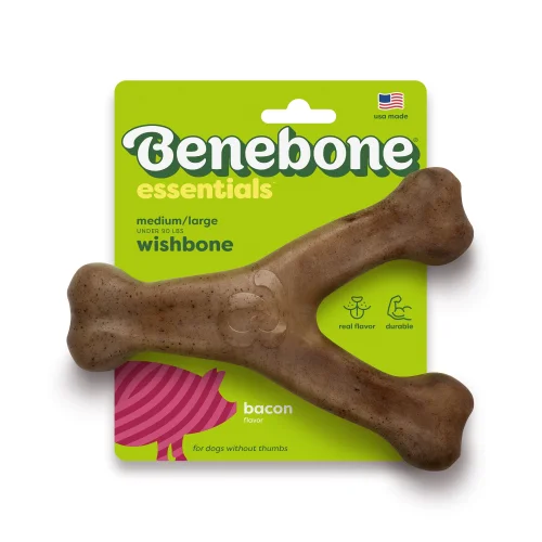 Benebone Essentials Wishbone Bacon Dog Chew Toy Medium/Large