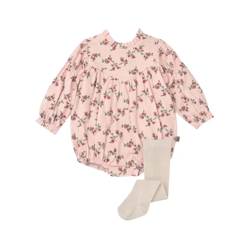Modern Moments by Gerber Baby Girl 2-Piece Bubble Romper and Tights Outfit Set, 0/3M to 24M Size