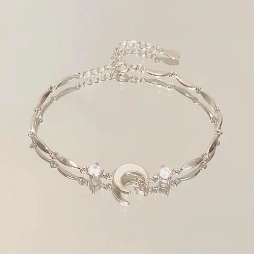 Elegant Crystal Flowers Bracelet For Women Sweet Girl Moon T0T Bow Blossom