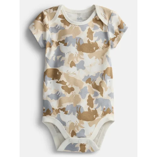 Wonder Nation Baby Boys' Graphic Cotton Bodysuit with Short Sleeves, Available in Sizes 0M-24M