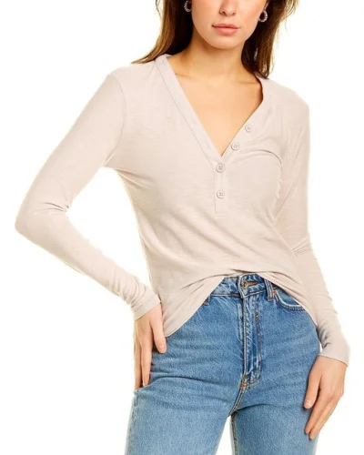 James Perse Jersey Henley Top Women's