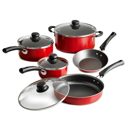 Tramontina 9-Piece Non-Stick Cookware Set in Red