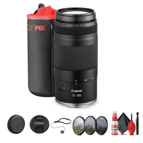Canon RF 75-300mm F4-5.6 Lens International Bundle