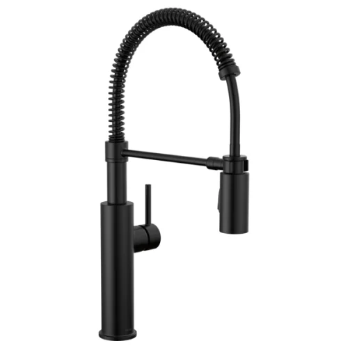 Delta Antoni 1H Pull-Down Spring Kitchen Faucet in Black - Certified Refurbished
