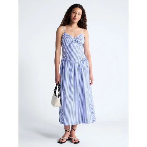 Free Assembly Women's Twist Front Sleeveless Maxi Dress with Drop Waist, Sizes XS-XXL
