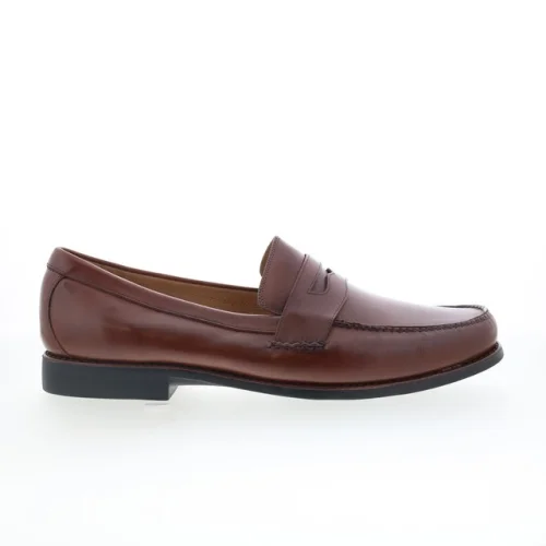 Johnston & Murphy 20-7796 Men's Brown Wide Loafers and Slip-On Penny Shoes