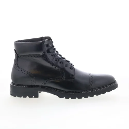 Johnston & Murphy Garrison 59-4057 Mens Black Leather Lace Up Ankle Boots
