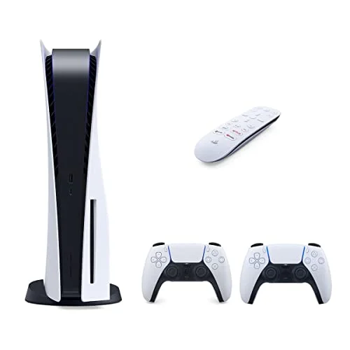 PS5 Disc Edition Gaming Console System Bundle &ndash; Includes: Extra PS5 Dualsense Controller and PS5 Media Remote &ndash; System Bundle, PS5 Controller, Accessories (Renewed)