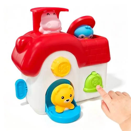 PULASIDO Toys for 1 Year Old Girls, Interactive Pop Up Toy with Buttons & Colors, Cause and Effect Toys for Kids Montessori Learning Toys for Baby Toddler 18+ Months, 1st Birthday Gifts for Girls