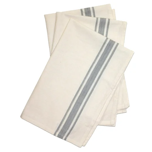 3-Pack Aunt Martha's Brand Retro Gray Striped Kitchen Dish Towels