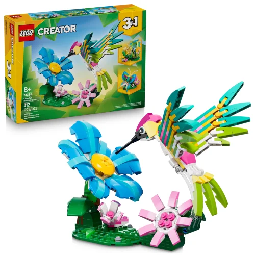 LEGO Creator 3 in 1 Wild Animals: Colorful Hummingbird Building Toy Set for Kids Ages 8 and Up