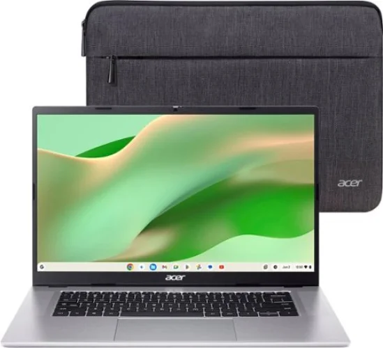 Acer - Chromebook 315 &ndash; 15.6" FHD Laptop with Google AI - MediaTek Kompanio 540 &ndash; 4GB Memory &ndash; 128GB Storage &ndash; Wi-Fi 6E - Silver