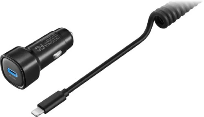 Insignia&trade; - 20W 4 ft. Car Charger Kit for Apple iPhone, iPad and iPod - Black
