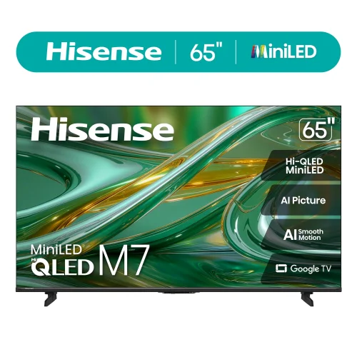 Hisense 65" M7 Mini-LED QLED 4K UHD Google Smart TV (65M7SG, 2026 Model) - Mini LED, Hi - QLED, Dolby Vision, Full Array Local Dimming, HDR10+, Built-in Subwoofer, Game Mode Pro, AI Smooth Motion