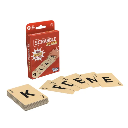 Scrabble Slam! Card Game, Fast and Fun Family Games for Kids, Teens, and Adults, Ages 9+