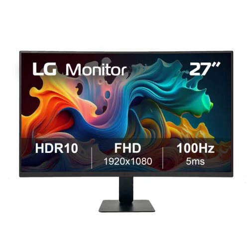 LG 27-inch FHD HDR10 16:9 Curved Monitor with 5ms GtG Response Time and 100Hz Refresh Rate - Black