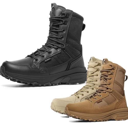 NORTIV 8 Men's Military Tactical Boots Side Zip Lightweight Work Combat Boots
