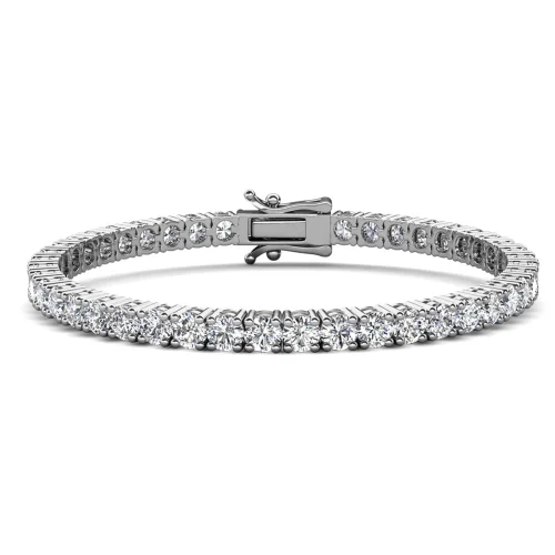 Cate & Chloe Olivia 18k White Gold Plated Tennis Bracelet With Simulated Diamond Crystals for Women