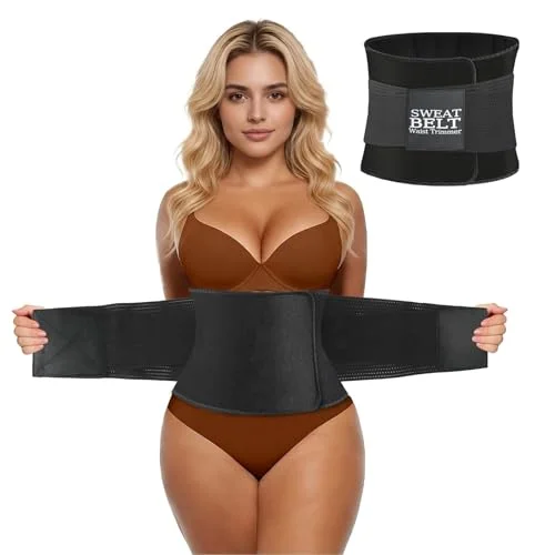 MORECOO Waist Trainer for Women Sweat Band Trimmer Exercise Belt with Breathable Stretchy Fabric