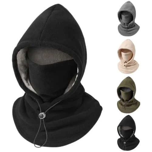 3 in 1 Winter Balaclava Ski Mask Fleece Double Layer Face Cover Hat for Men and Women Windproof