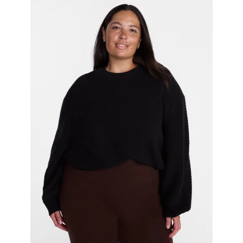 Terra & Sky Women's Plus Knit Crewneck Pullover Sweater, Sizes 0X-5X