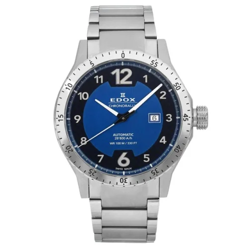 Edox Chronorally 1 Stainless Steel Blue Dial Automatic Men Watch 80094-3NM-BU1