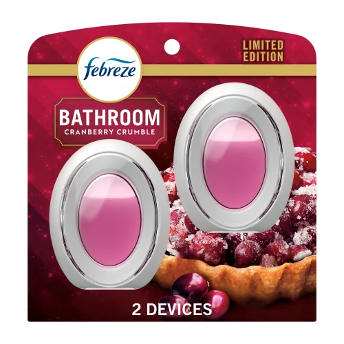 2 Count Febreze Bathroom Air Freshener, Odor-Fighting, Cranberry Crumble Scent