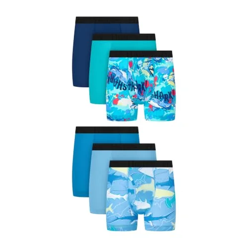 Hanes Boys' Underwear Boxer Briefs Pack, 6-Pack, Originals SuperStretch Lightweight, Assorted Multipack