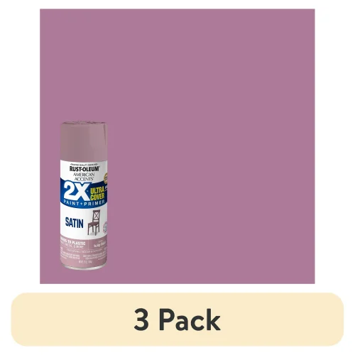 (3 pack) White, Rust-Oleum American Accents 2X Ultra Cover Gloss Spray Paint-327874, 12 oz