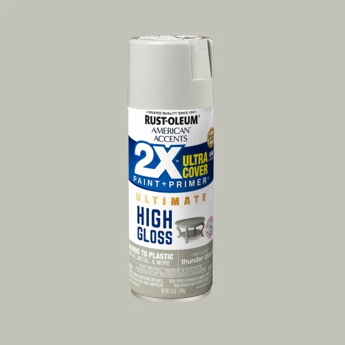 (1 pack) Clear, Rust-Oleum American Accents 2X Ultra Cover Satin Spray Paint-376187, 12 oz