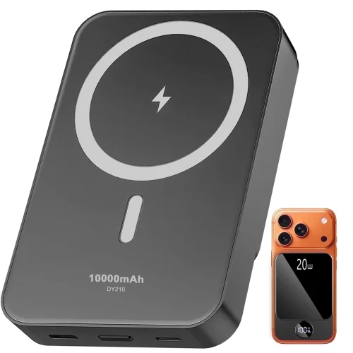 Magnetic Wireless Portable Charger, 10000mAh Power Bank with PD20w Fast Charging, USB C in&Out Battery Pack, Compatible with Mag-Safe for iPhone 18/17/16/15/14/13 Series, Samsung, Android, and More