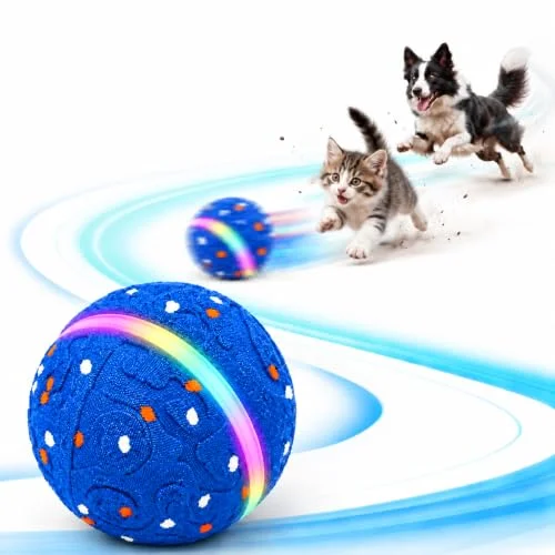 Interactive Dog Ball Toy[Newly Upgraded], 3 Modes, Sound & Vibration, USB-C | Durable E-TPU, Colorful LED Lights, Sound & Vibration, 30-Min USB-C Charging, Up to 1d Playtime, IP7 Water Resistance