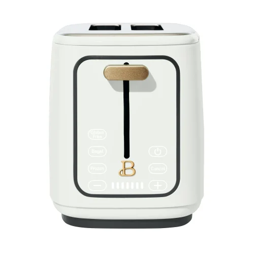 Beautiful 2-Slice Toaster with Touch-Activated Display and Browning Control in White Icing