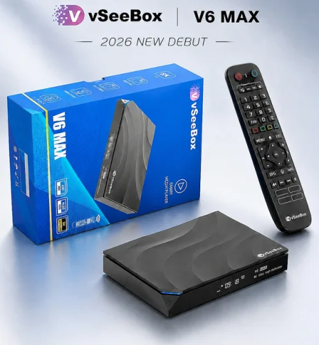 vSeeBox V6 Max Android Streaming Box with 4GB RAM and 64GB Storage with WiFi 6 Connectivity