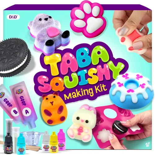 Taba Squishy Making Kit DIY Craft Set for Kids Ages 6 to 12 Years Old to Create 6 Characters